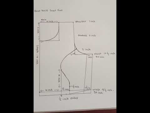 Boat neck blouse front part  cutting measurement chart #shorts #subscribe #trending #shortsfeed