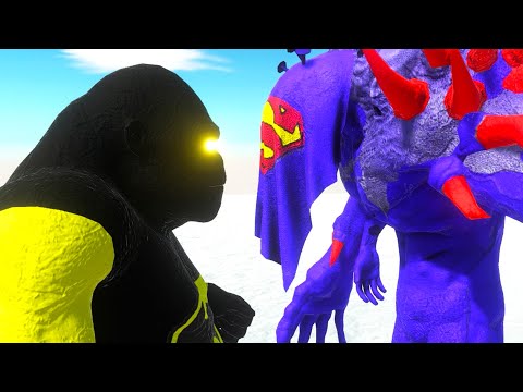 BATMAN GORO vs SUPERMAN SCOURGE DEATH RUN IN WINTER LOCATION - Animal Revolt Battle Simulator