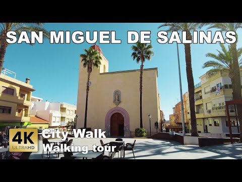 San Miguel De Salinas - City Walk (Center), Spain | Costa Blanca - Walking tour [4k 60 fps]