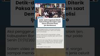 REKAMAN AMATIR Penggerudukan Kantor Polisi di Ijen Bondowoso, Kapolsek Ditarik Paksa Warga Bersajam