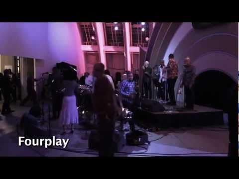 Bill Cosby and Fourplay Backstage at the Playboy Jazz Festival