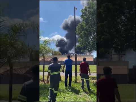 Incêndio em uma usina da Raízen (Caarapó, MS)