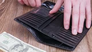 Вертикальний гаманець для чоловіків із натуральної шкіри ST Leather 19420 чорний