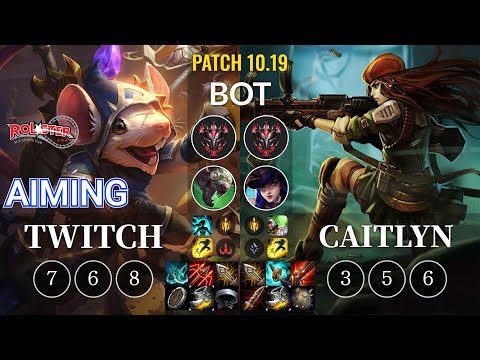 KT Aiming Twitch vs Caitlyn Bot - KR Patch 10.19