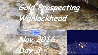 Gold Prospecting Wanlockhead Nov 2016 Day 3 DIY Gold Hog Sluice Gold Recovery Panning