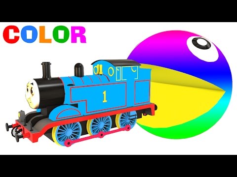 Color Fun TRAIN & Cars Cartoon 3D and Colors for Kids and Children Video Video