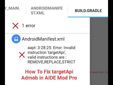 How to Fix the Admob targetApi SDK in AIDE