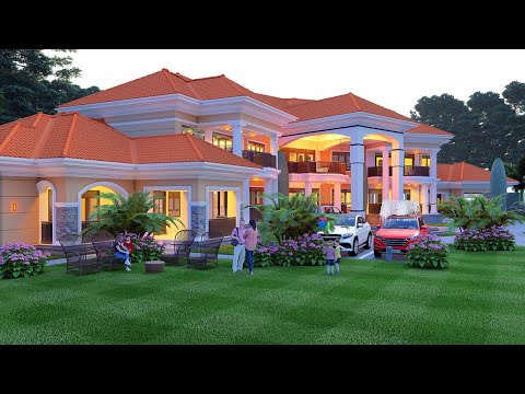 Project 39:  Elegant Dream Luxury 12 Bedroom Stored House Design tour! House size [51.7mx25.2m] .