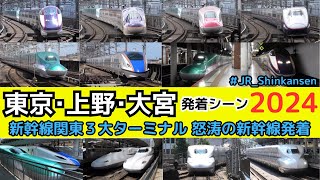 【新幹線 関東３大ターミナル】東京・上野・大宮駅　新幹線発着シーン集 2024  #shinkansen