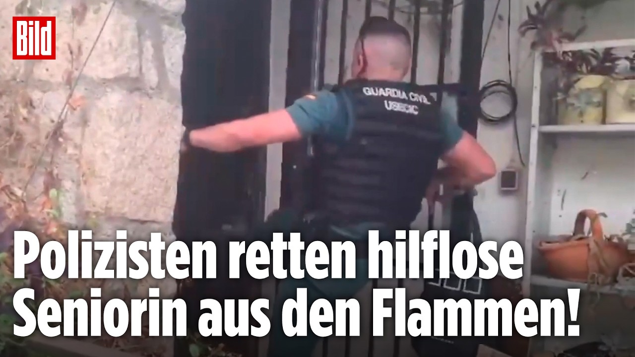 SPANIEN: Flammen rücken immer näher – Polizei tritt Türen ein, um Menschenleben zu retten!