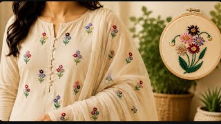 Beautiful Hand Embroidery | Easy Floral Flower Embroidery Design for Beginners