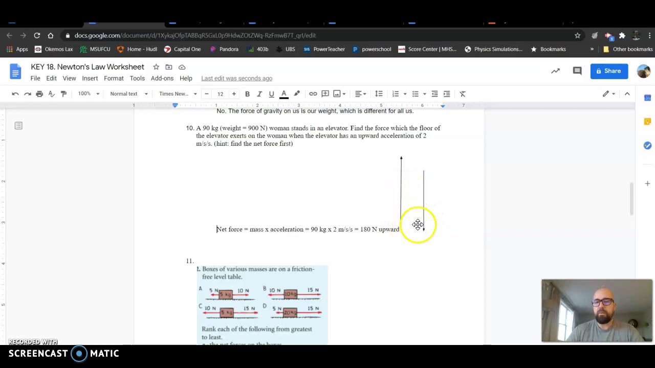 Key: Newton's Laws Worksheet
