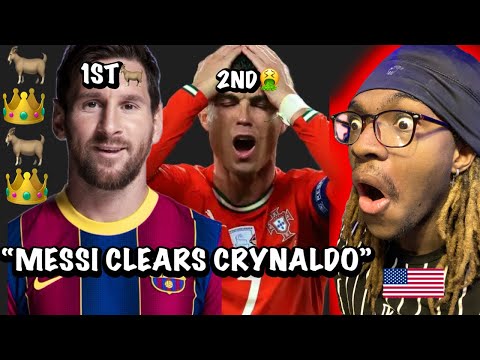 MESSI Is Better Than RONALDO... NBA Fan Reacts To Their FULL STATS COMPARISON😳🔥