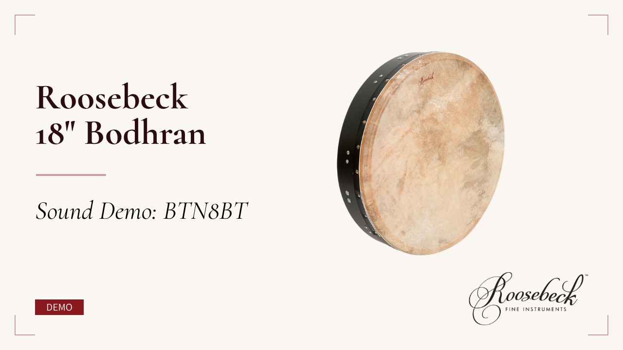 Roosebeck 18" Tunable Bodhran, T-Bar Black Mulberry