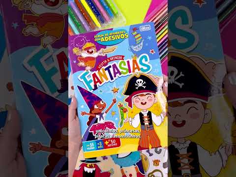 Vídeo do produto Álbum de Atividades com Adesivos Vestir & Brincar Monstrinhos 8 Folhas