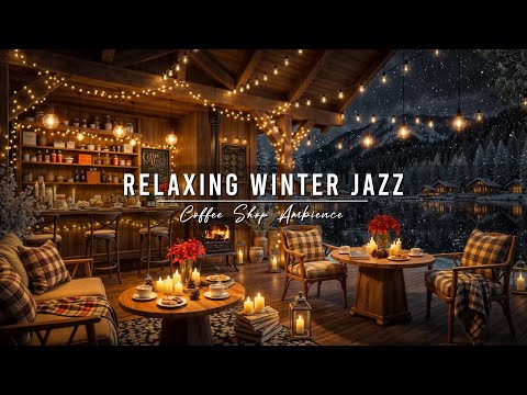 Jazz Relaxing Music & Cozy Winter Coffee Shop Ambience ⛄ Smooth Piano Jazz Music for Studying, Work