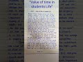 Speech Writing In English Value Of Time In Students Life Viral English Trending