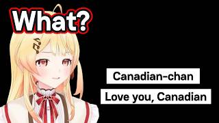 Kanade wondering why some people calls her "Canadian" in chat