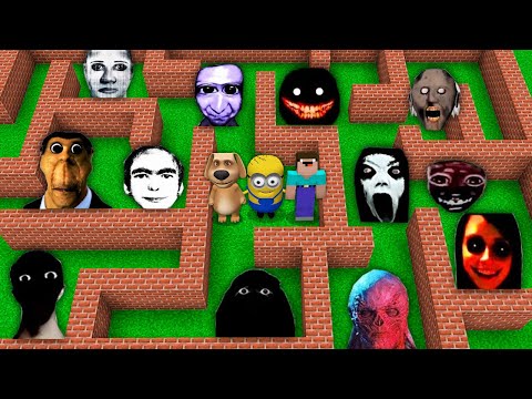 SURVIVAL IN MAZE WITH 100 NEXTBOTS in Minecraft Gameplay - Coffin Meme Minions Paw Patrol Animation