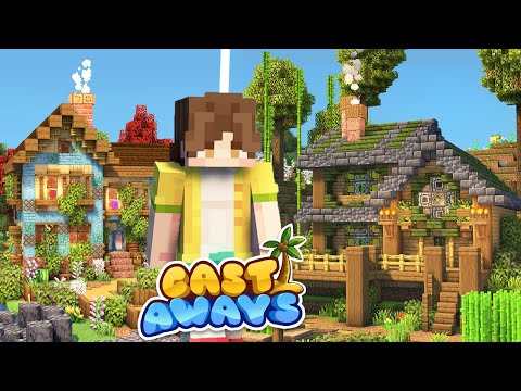InfiniteDrift - Building a Sugar Cane Farm and Villager Shop! - Minecraft Modded SMP - Castaways Ep 3