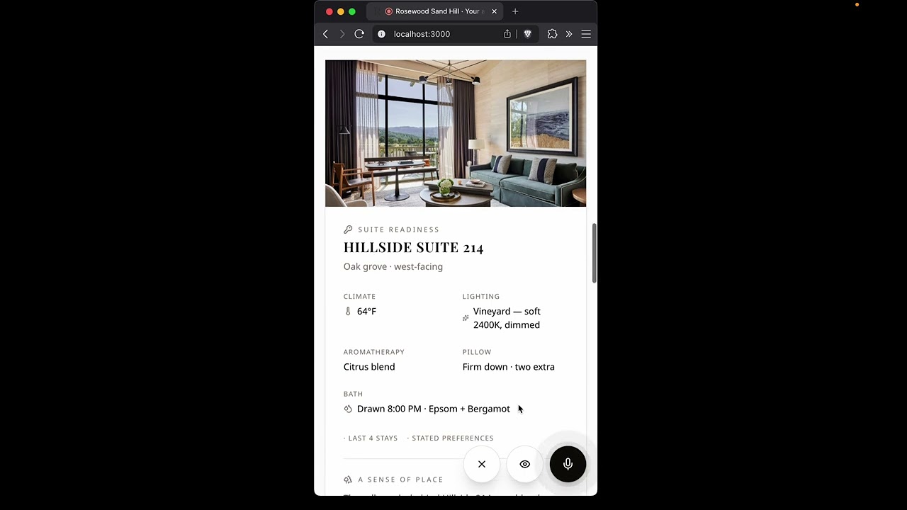 Aakash N S - Sera AI Concierge project preview