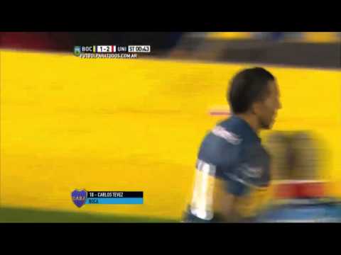 Gol de Tevez.Boca 2 Unión 2.Fecha 19.Torneo Primera División 2015.FPT