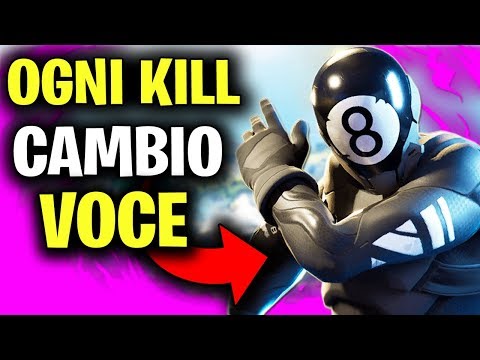 OGNI KILL CAMBIO VOCE CON PALLA 8 ! - Doppiaggio Fortnite