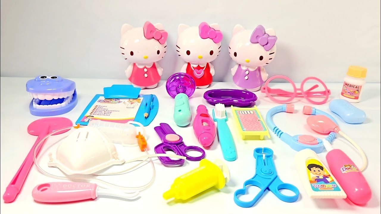 2 Minutes Satisfying with Unboxing HELLO KITTY Doctor Set ASMR No Talking | hello kitty toys