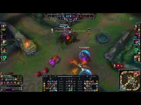 Azir Ult Knocks Zed Over Wall
