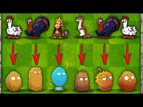 All Plants 1 POWER-UP vs 100 Animal Zombies - Which Plants Will Win? - PvZ 2 Challenge