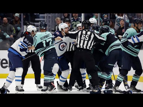 Winnipeg Jets vs Seattle Kraken scuffle (2022 NHL)