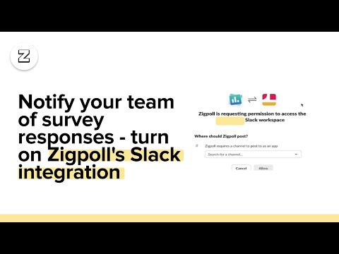 Notify your team of survey responses - turn on Zigpoll's Slack integration