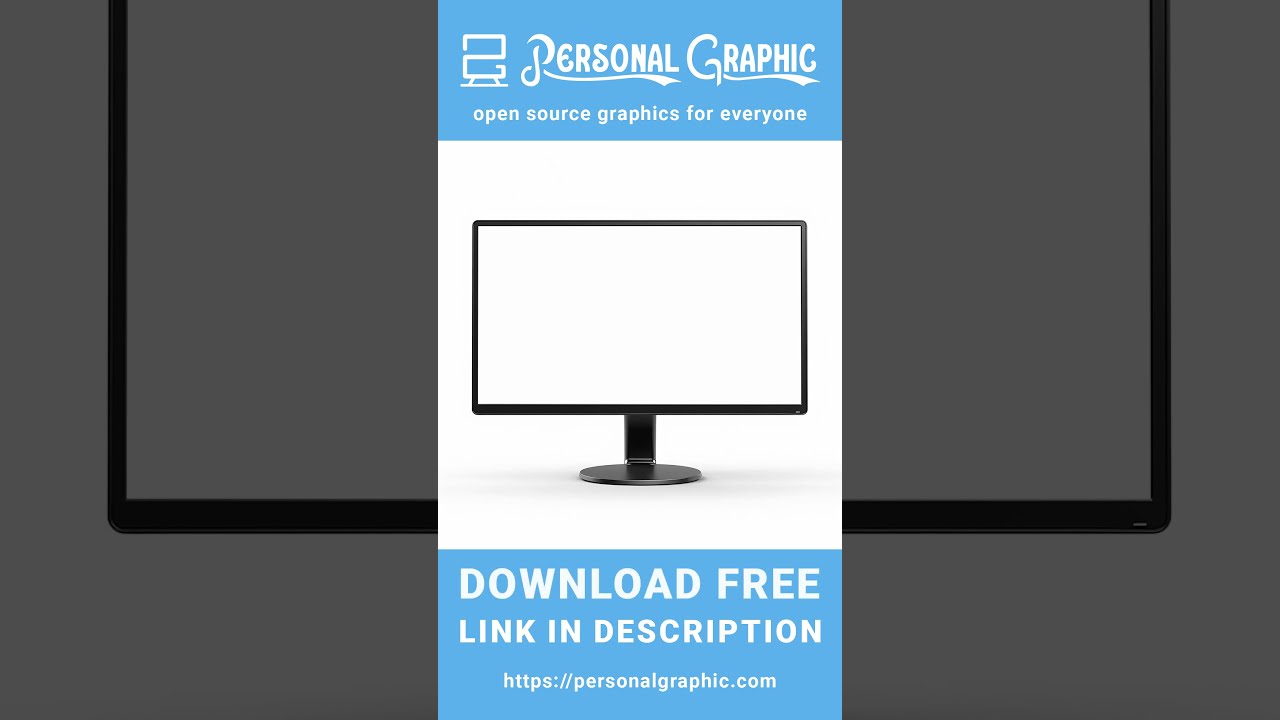Download Free Blank Lcd Monitor Mockup On Isolated White Background Image. #shorts