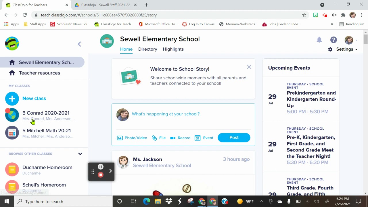 How to archive Classdojo classes