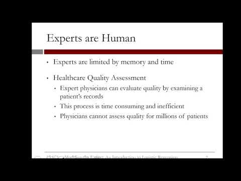 3.2.1 Introduction to Logistical Regression - Video 1: Replicating Expert Assessment