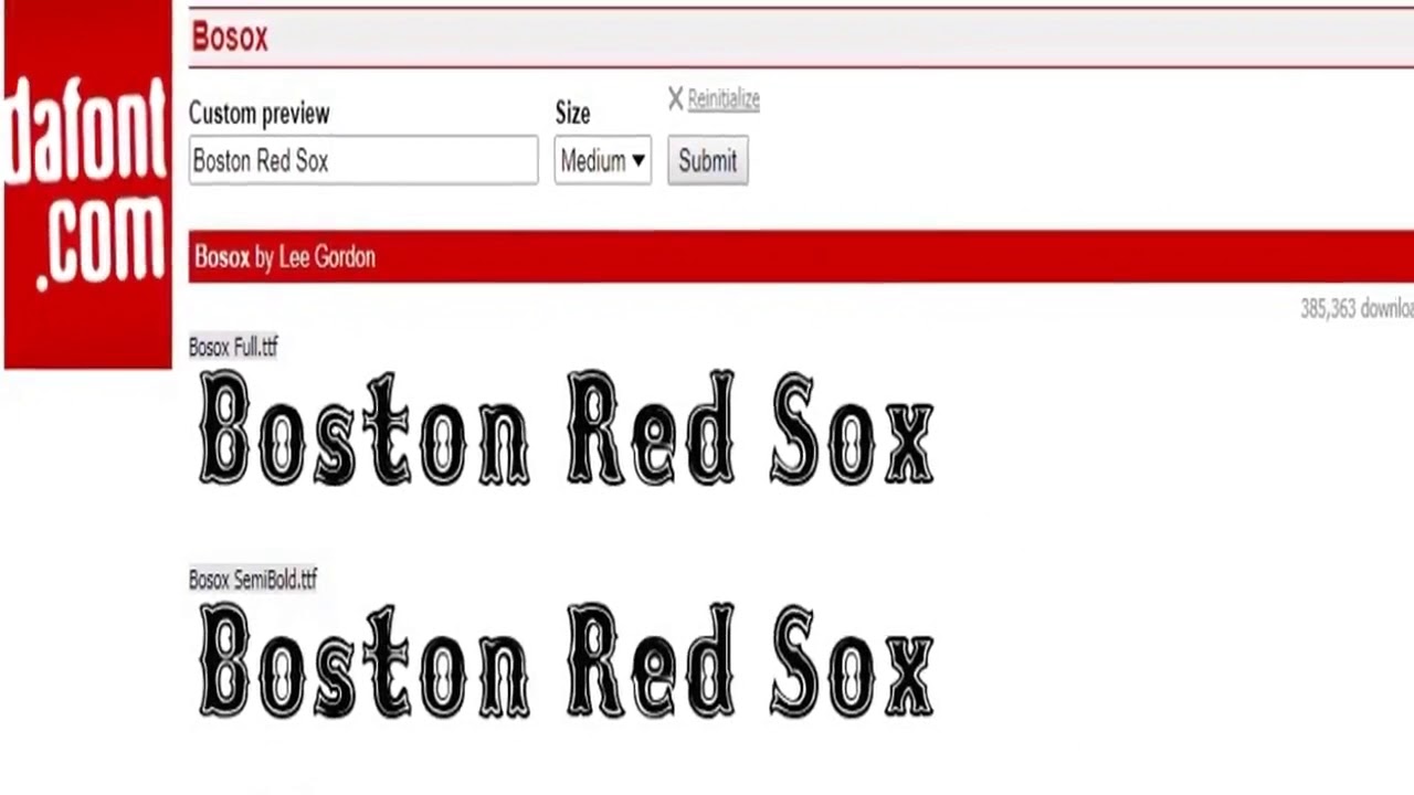 Boston red sox font generator