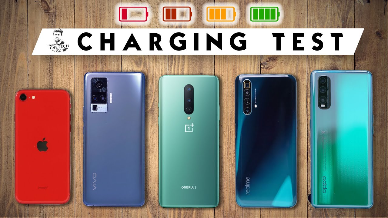 OnePlus 8 vs vivo X50 Pro / Realme X3 SuperZoom / iPhone SE 2020 / OPPO Find X2 -Battery Charge Test