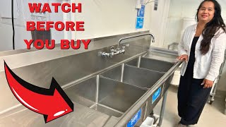 3 Compartment Stainless Steel NSF Commercial Kitchen Sink with Right and Left Drainboards