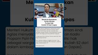 Ferdy Sambo Diizinkan Kuliah S2 dari Penjara, Menkum Sebut Itu Hak Narapidana