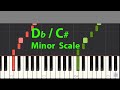 [Minor Scales] How to play Db /C#  (D Flat / C Sharp) Natural Minor Scale on piano