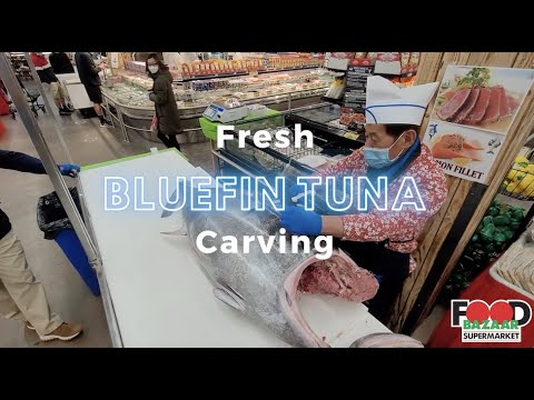 Carving A Whole Bluefin Tuna at FOOD BAZAAR