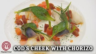 How To Make | Monica Galetti&#39;s Cod&#39;s Cheek with Chorizo | MasterChef UK