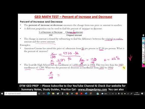 Percent Increase And Decrease Word Problems Ged Math Test Crash Course