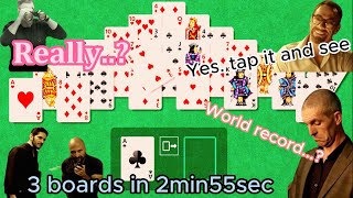 😎My Epic First Pyramid Solitaire Gameplay🏆🌍 "Unbeatable Speedrun: 3 Boards in 2 minutes 55 seconds!🃏