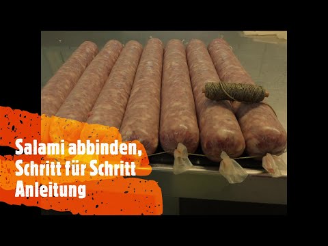 Salami füllen und abbinden .So wird`s gemacht! Profi Metzger Ralf