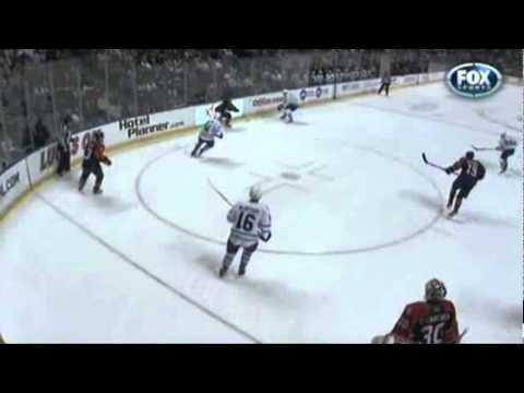 Ryan Carter flattens Mikhail Grabovski