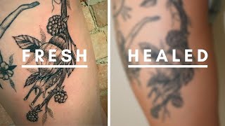 Thigh Tattoo Healing | Fresh vs Healed Tattoo