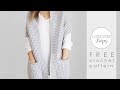 Watson Waffle Sweater Cardigan FREE Crochet Pattern Video Tutorial