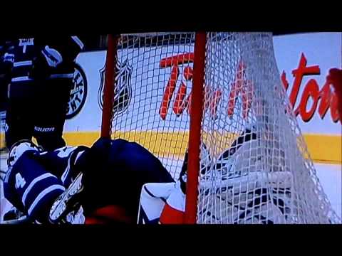 big hockey crash on James Reimer