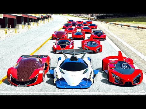 Devel Sixteen GTR vs Ferrari Hypercars at Highlands